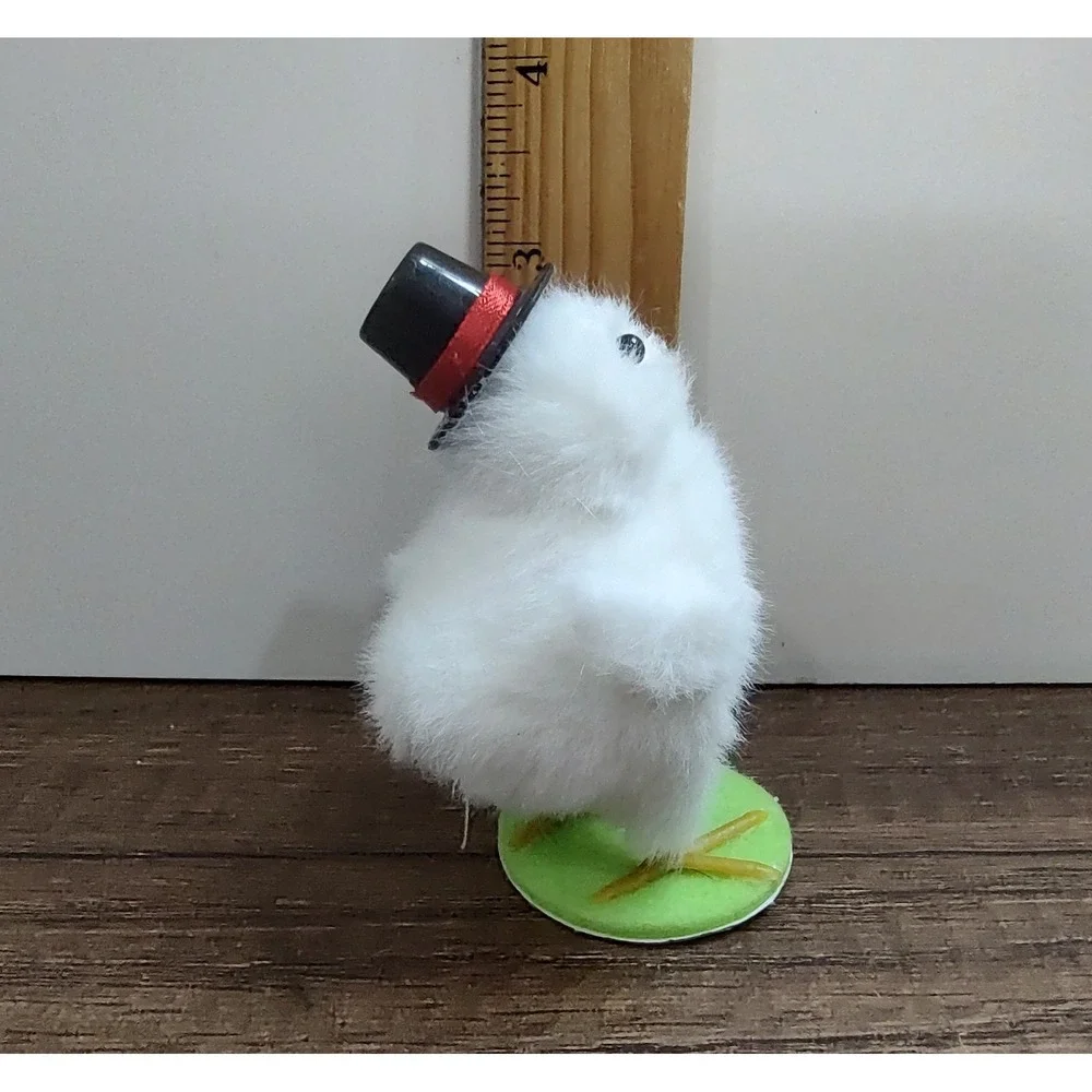 Dapper Chick Fluffy Figurine Easter Top hat Bow Tie Z28